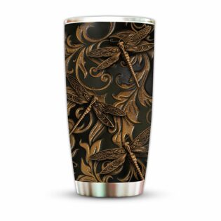 Dragonfly Wood Black Style With Bronze - Tumbler - Owl Ohh - Owl Ohh