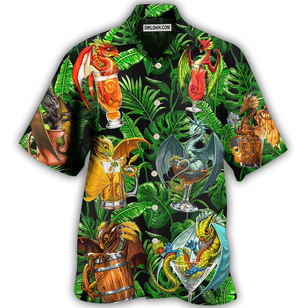 Dragon Drinking Dragon Style - Hawaiian Shirt - Owl Ohh for men and women, kids - Owl Ohh