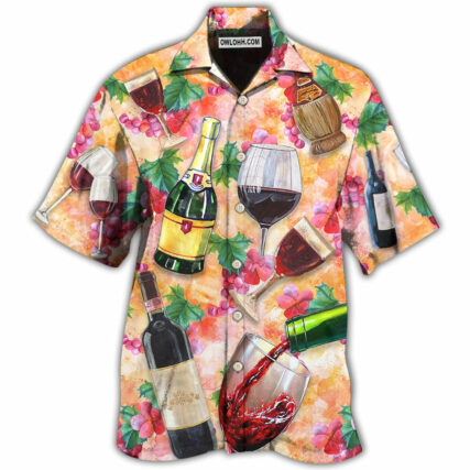 Wine Drinking Wine Colorful Style - Hawaiian Shirt - Owl Ohh - Owl Ohh