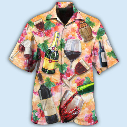 Wine Drinking Wine Colorful Style - Hawaiian Shirt - Owl Ohh - Owl Ohh
