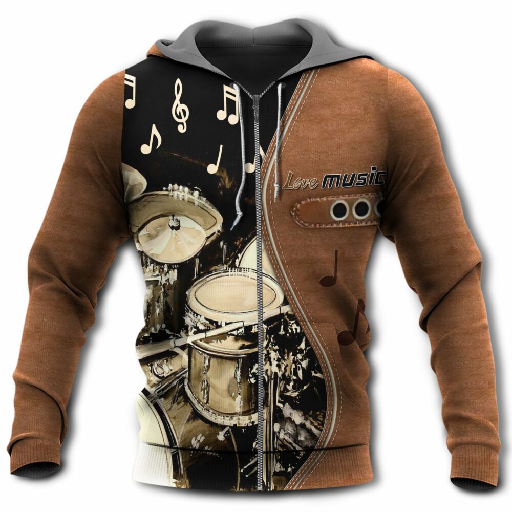 Drum Brown Drum Love Music - Hoodie - Owl Ohh - Owl Ohh