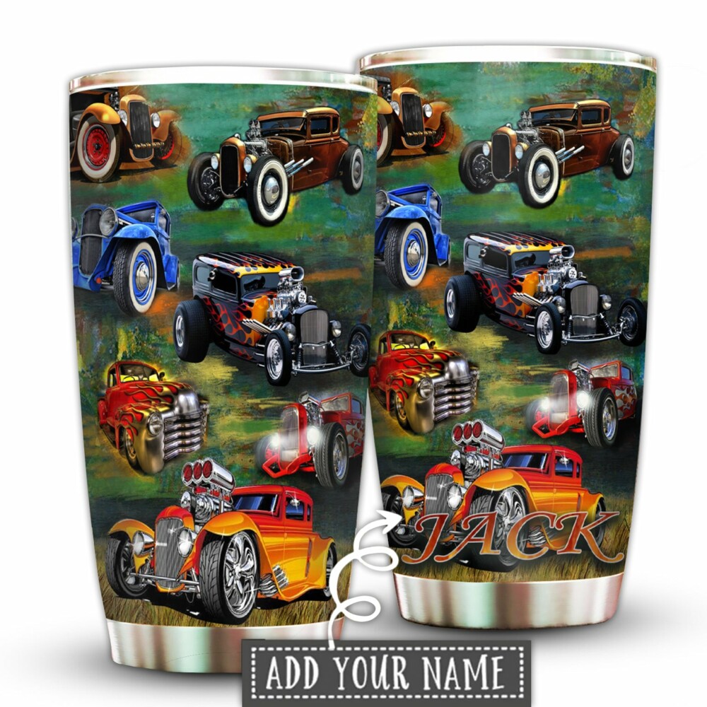 Hot Rod Luxury Retro Cool Personalized - Tumbler - Owl Ohh - Owl Ohh