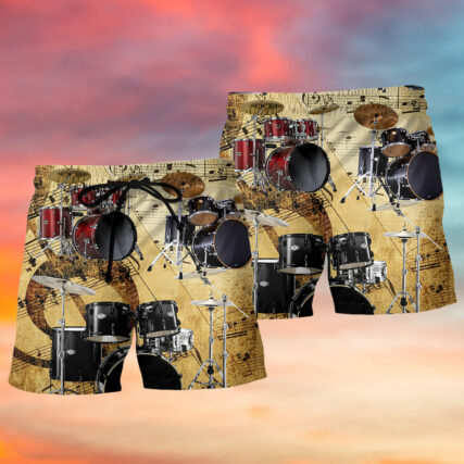 Drum Vintage Lover Style - Beach Short - Owl Ohh - Owl Ohh