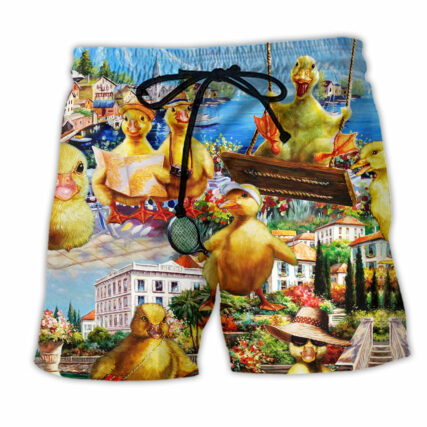 Duck In An Adventure Funny Life - Beach Short - Owl Ohh - Owl Ohh