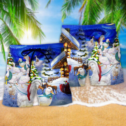 Duck Merry Christmas Light - Beach Short - Owl Ohh - Owl Ohh