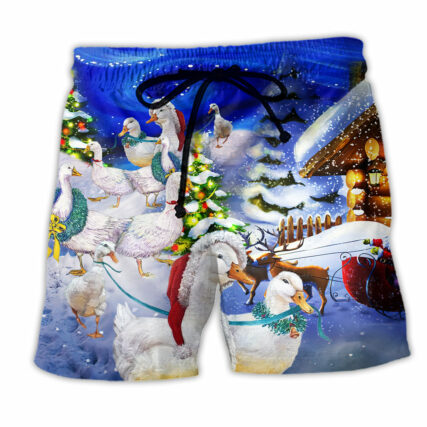 Duck Merry Christmas Light - Beach Short - Owl Ohh - Owl Ohh