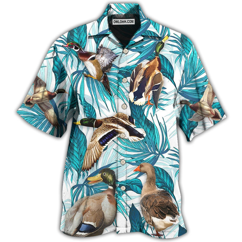 Duck Tropical Leaf Style - Hawaiian Shirt - Owl Ohh - Owl Ohh