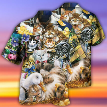 Animals Ducks And Cats - Hawaiian Shirt - Owl Ohh - Owl Ohh