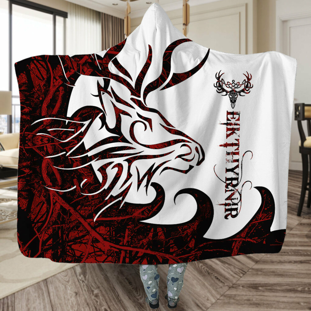 Viking Eikthyrnir Legend Red And White Cool Style - Hoodie Blanket - Owl Ohh - Owl Ohh