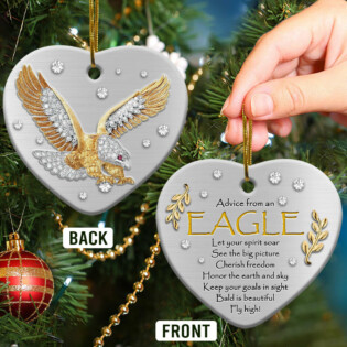 Eagle Advice Classic Style - Heart Ornament - Owl Ohh - Owl Ohh