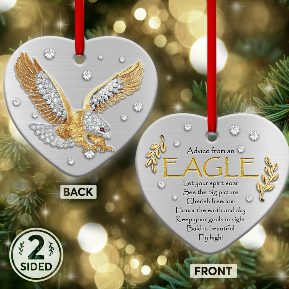 Eagle Advice Classic Style - Heart Ornament - Owl Ohh - Owl Ohh