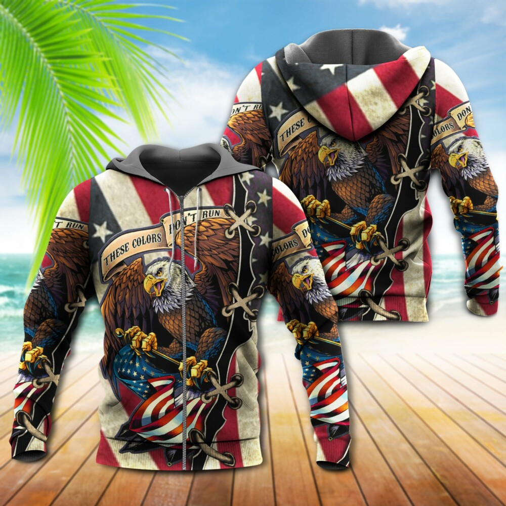 Eagle American Eagle Fly Flag - Hoodie - Owl Ohh - Owl Ohh