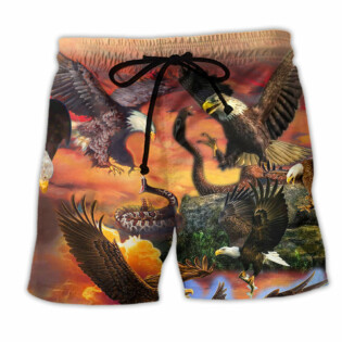 Eagle By Blood A Hunter By Heart A King Of Sky Cool - Beach Short - Owl Ohh - Owl Ohh