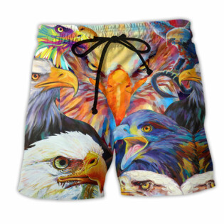 Eagle Colorful Cool Style - Beach Short - Owl Ohh - Owl Ohh