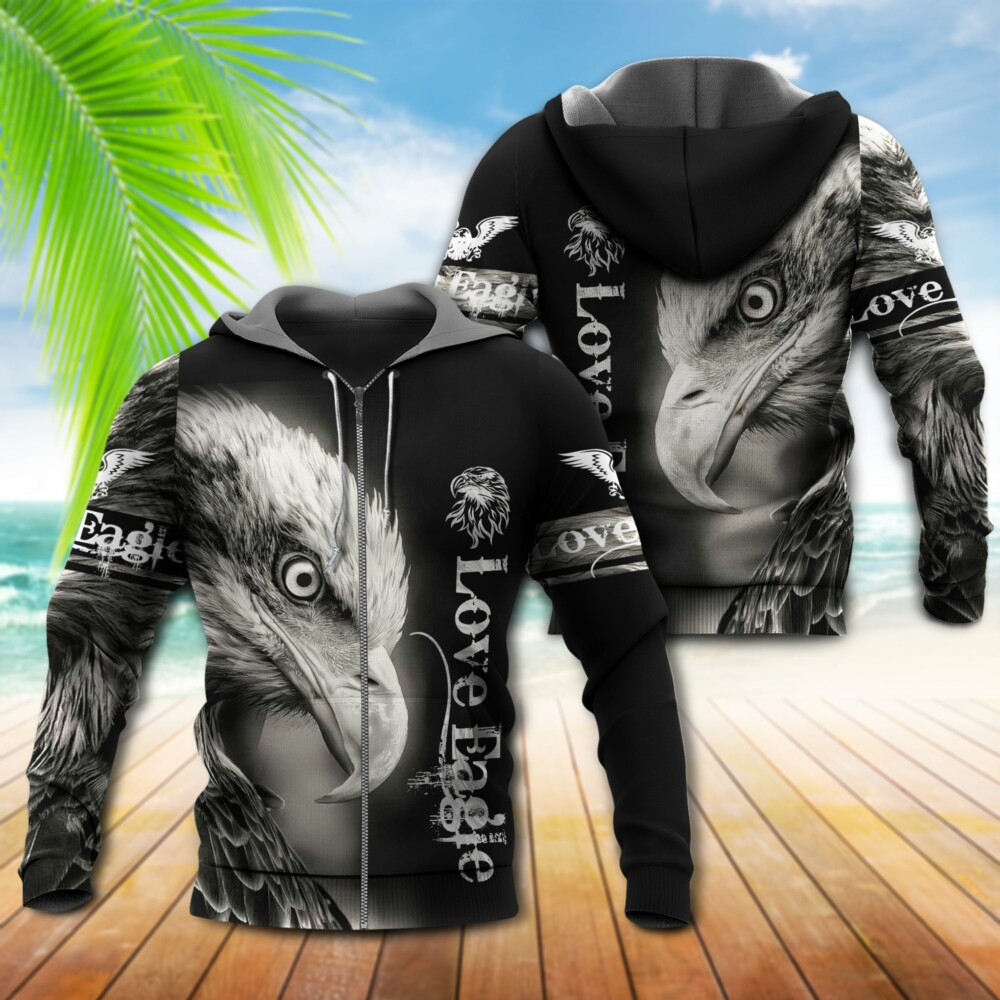 Eagle Love Strong Eagle - Hoodie - Owl Ohh - Owl Ohh