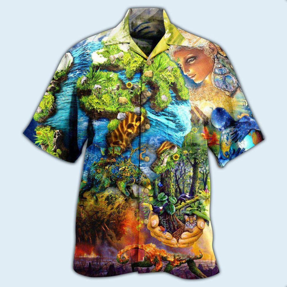 Earth With Environmental Protection - Hawaiian Shirt - Owl Ohh - Owl Ohh