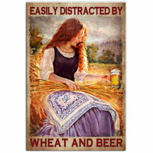 Beer Easily Distracted By Wheat And Beer - Vertical Poster - Owl Ohh - Owl Ohh
