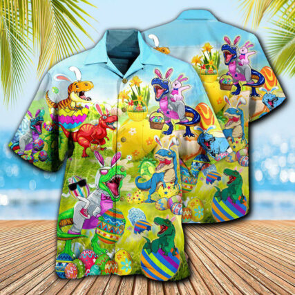 Easter Dinosaurs T-Rexes Wanna Joint Eggs - Hawaiian Shirt - Owl Ohh - Owl Ohh
