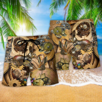Easter Enjoy With Steampunk Rabbit - Beach Short - Owl Ohh - Owl Ohh
