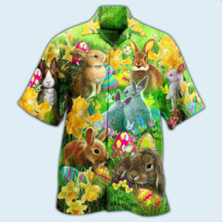 Easter Bunnie Easter Happy Bunnie - Hawaiian Shirt - Owl Ohh - Owl Ohh