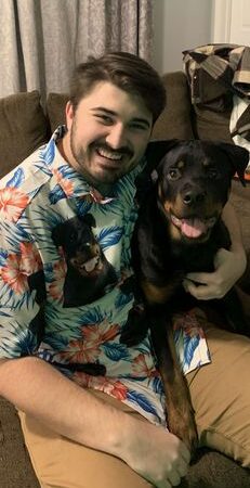 Custom Hawaiian Shirt For Dog Lovers | Personalized Puppy Lovers Gift | Leaves & Flowers Pattern White Color Aloha Shirt