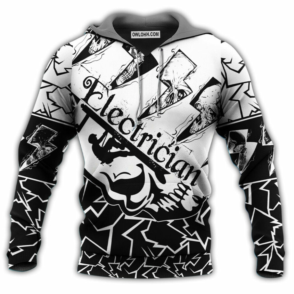 Electrician Black And White Style So Cool - Hoodie - Owl Ohh - Owl Ohh