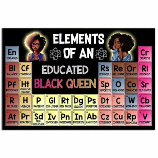 Black Woman Elements Of An Educated Black Queen - Horizontal Poster - Owl Ohh - Owl Ohh