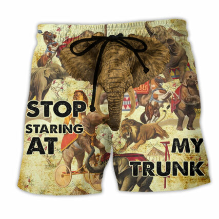 Elephant Circus Show Stop Staring At - Beach Short - Owl Ohh - Owl Ohh