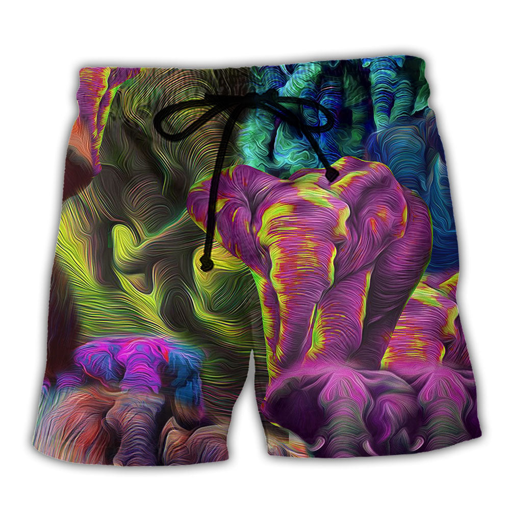 Elephant Colorful Cool Style - Beach Short - Owl Ohh - Owl Ohh