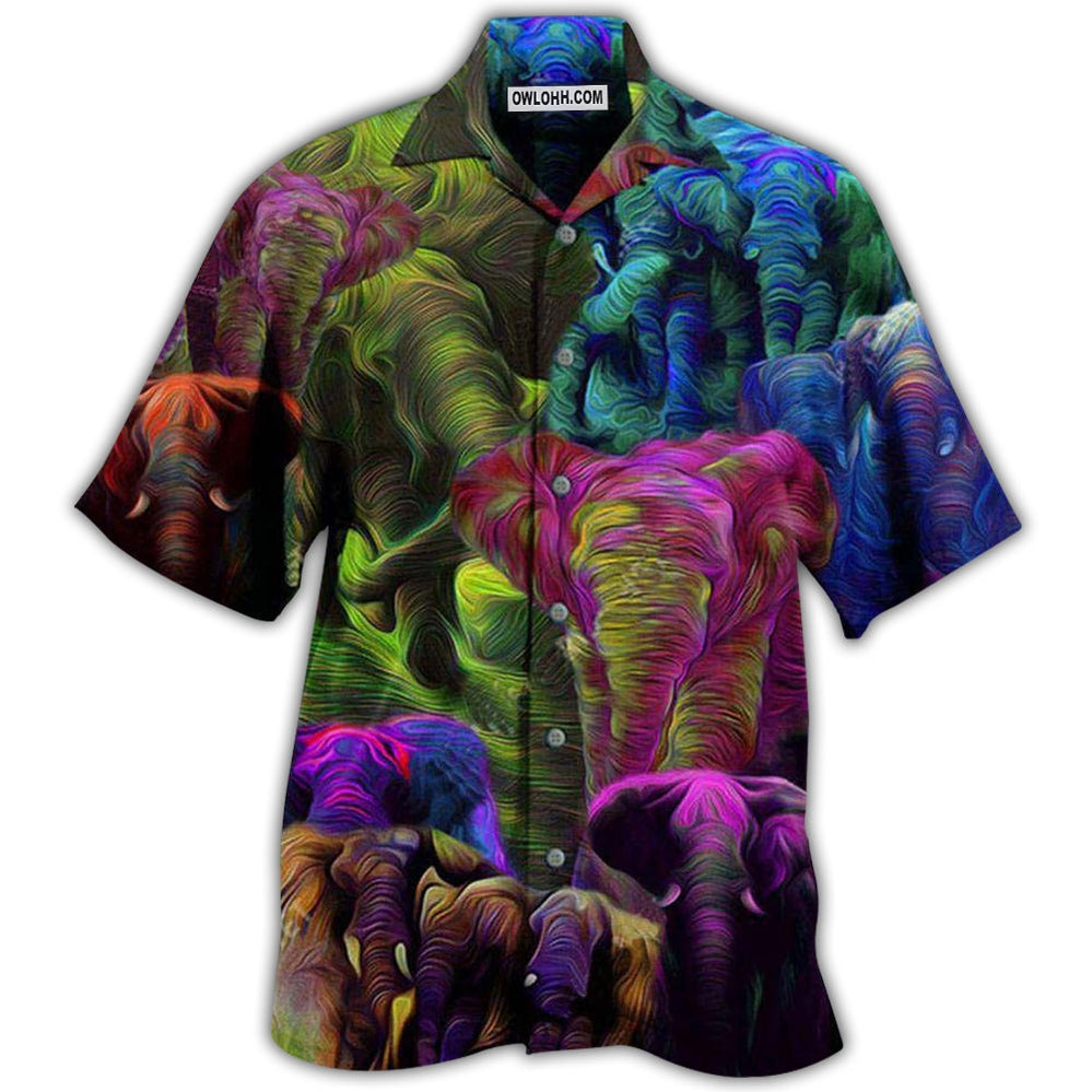 Elephant Colorful Style - Hawaiian Shirt - Owl Ohh - Owl Ohh