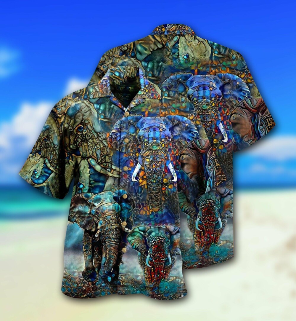 Elephant Love Forest Color - Hawaiian Shirt - Owl Ohh - Owl Ohh