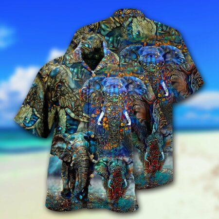 Elephant Love Forest Color - Hawaiian Shirt - Owl Ohh - Owl Ohh