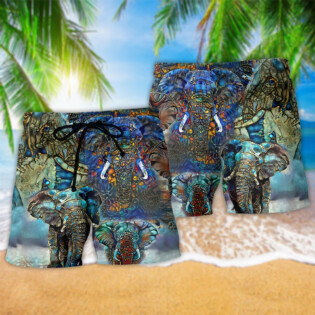 Elephant Love Forest Color Amazing Style - Beach Short - Owl Ohh - Owl Ohh