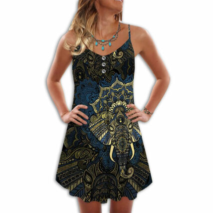 Elephant Loves Summer Vibes Mandala Pattern - Summer Dress - Owl Ohh - Owl Ohh