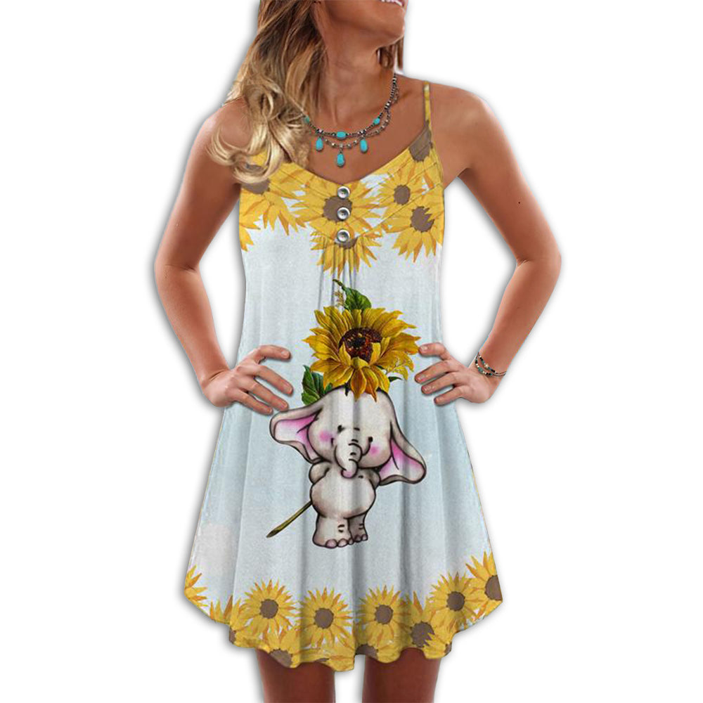 Elephant Loves Summer Beautiful Sunflower - Summer Dress - Owl Ohh - Owl Ohh