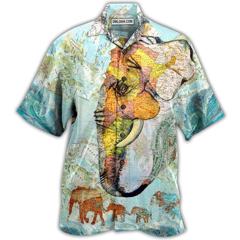 Elephant Map - Hawaiian Shirt - Owl Ohh - Owl Ohh