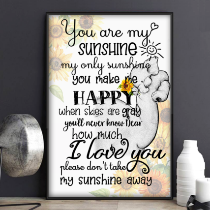 Elephant Sunflower You Are My Sunshine You Make Me Happy - Vertical Poster - Owl Ohh - Owl Ohh
