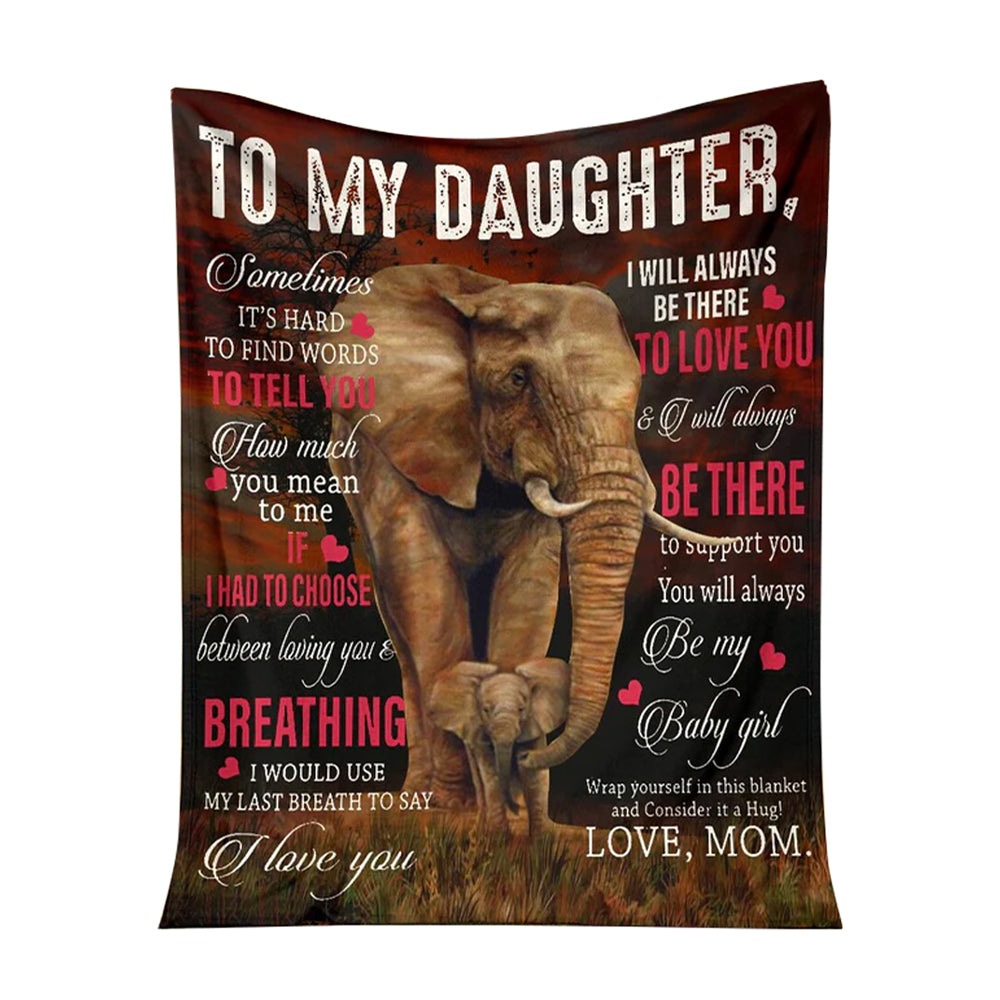 Elephant To My Daughter Breathing I Love You - Flannel Blanket - Owl Ohh - Owl Ohh