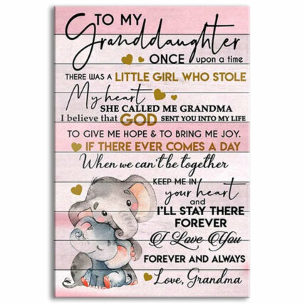 Elephant To My Granddaughter I Love You - Vertical Poster - Owl Ohh - Owl Ohh