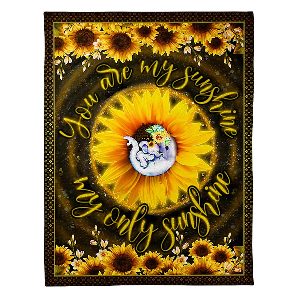 Elephant You Are My Sunshine - Flannel Blanket - Owl Ohh - Owl Ohh