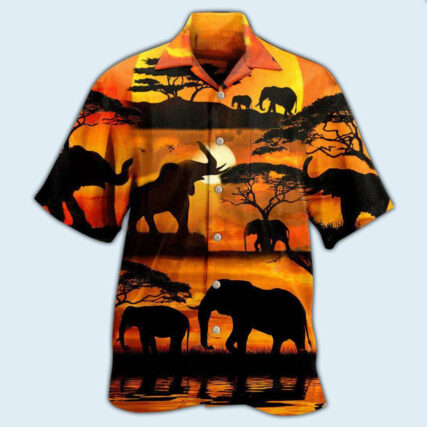 Elephant You're Stronger Than You Think In Yellow Sky - Hawaiian Shirt - Owl Ohh - Owl Ohh