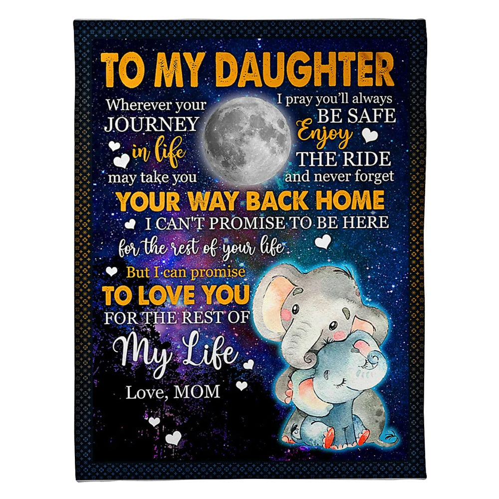 Elephant Your Way Back Home Best Gift For Daughter - Flannel Blanket - Owl Ohh - Owl Ohh