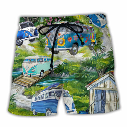 Camping Bus Life Is Best When You Are Camping - Beach Short - Owl Ohh - Owl Ohh