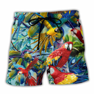 Parrot Really Likes Papaya Color - Beach Short - Owl Ohh - Owl Ohh