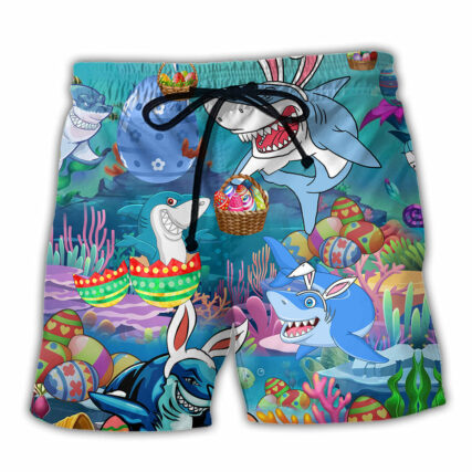 Shark Let's Enjoy Easter With Sharks - Beach Short - Owl Ohh - Owl Ohh