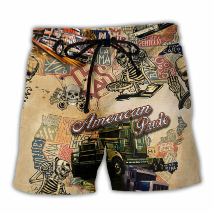 Skull Love Life America Pride - Beach Short - Owl Ohh - Owl Ohh