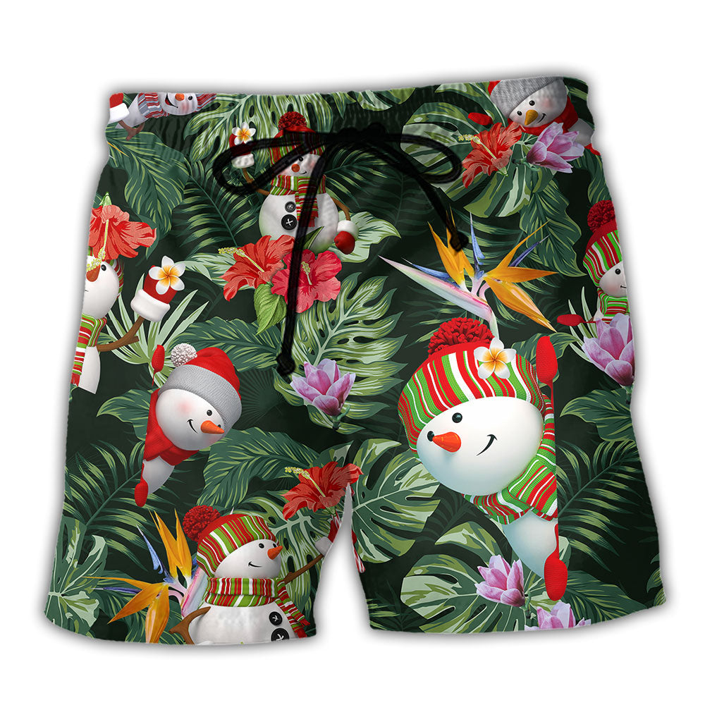 Snowman Stay Cool Floral - Beach Short - Owl Ohh - Owl Ohh