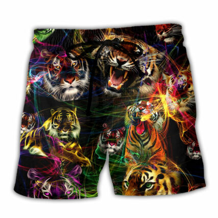 Tiger Animals Amazing Tiger Neon - Beach Short - Owl Ohh - Owl Ohh
