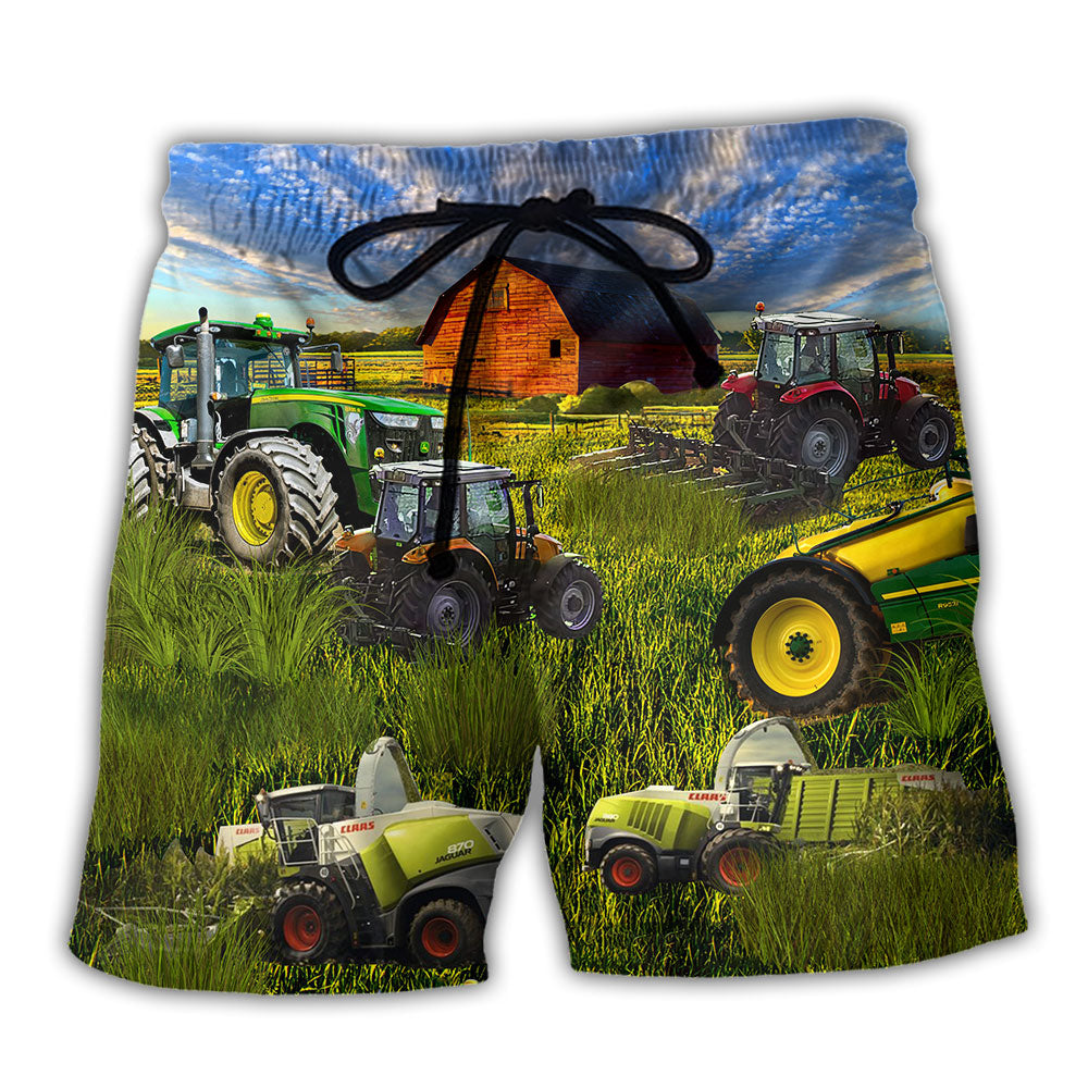 Tractor Just One More Tractor Blue Sky - Beach Short - Owl Ohh - Owl Ohh