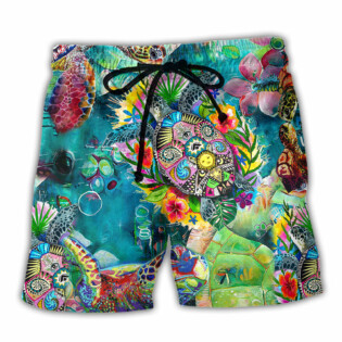 Turtle Colorful Love Sea Fresh Air - Beach Short - Owl Ohh - Owl Ohh